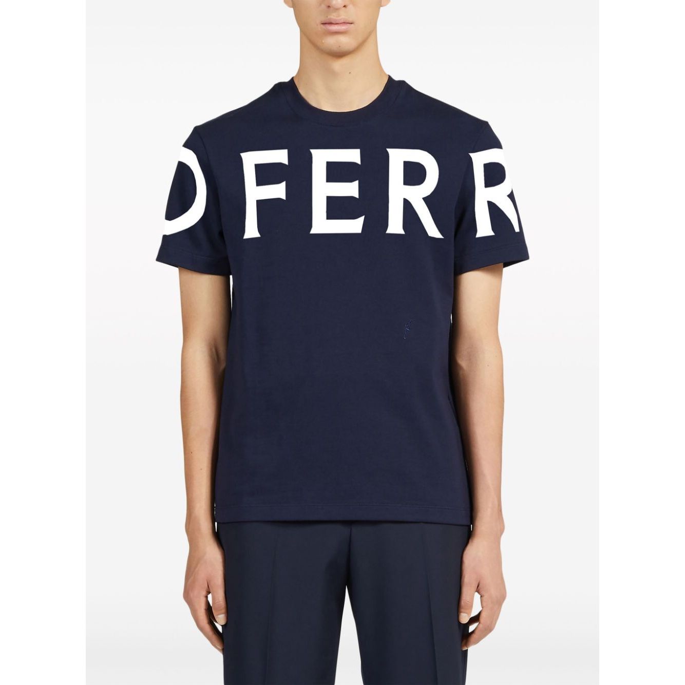 Ferragamo T-shirts and Polos Blue Topwear