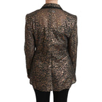 Dolce & Gabbana Gold Black Lace Blazer Coat Floral Jacket JKT2562-44