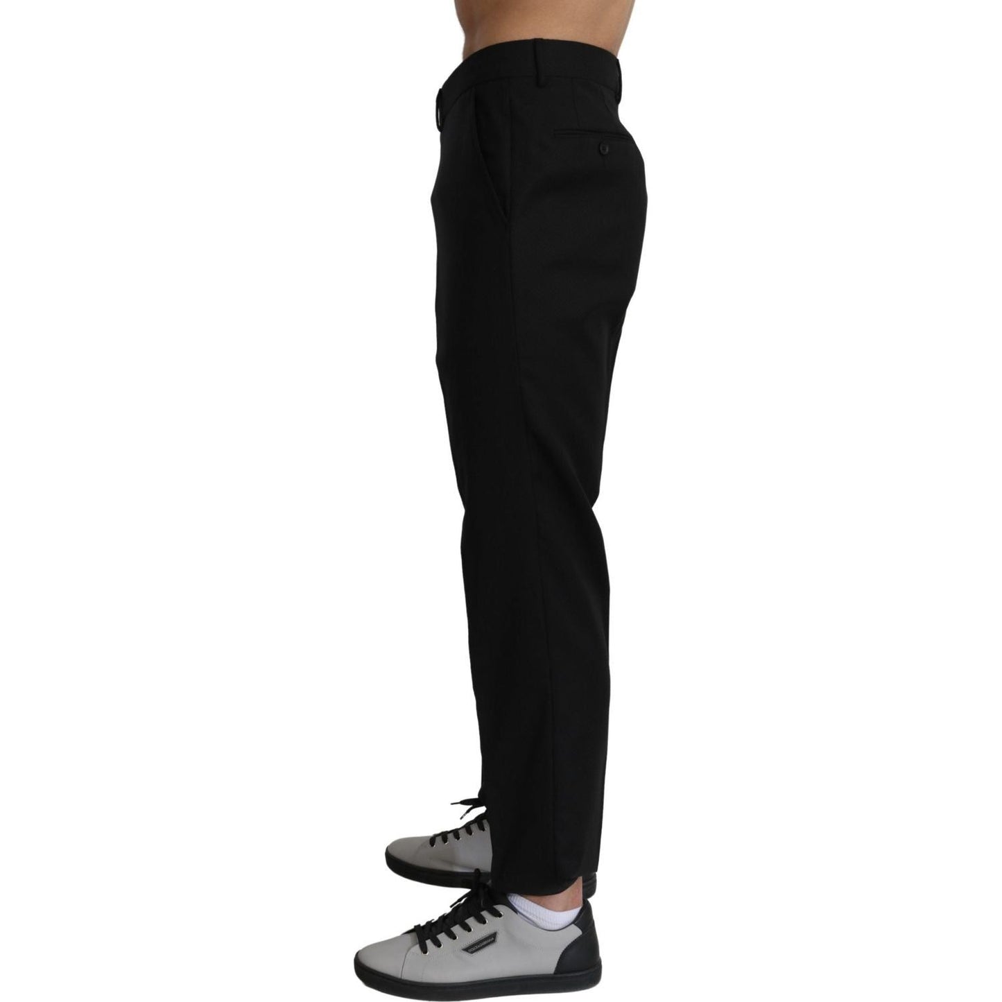 Dolce & Gabbana Black Cotton Wool Formal Dress Pants Jeans & Pants