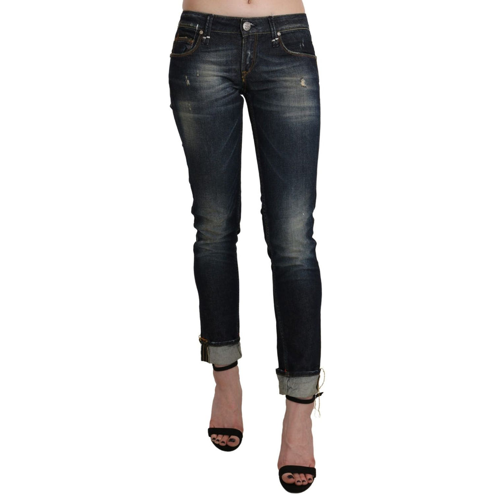 Acht Blue Washed Low Waist Skinny Cropped Denim Pant PAN71222-26