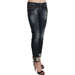 Acht Blue Washed Low Waist Skinny Cropped Denim Pant PAN71222-26
