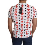 Dolce & Gabbana White Hearts Print Cotton Men Top T-shirt TSH5472-48