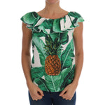Dolce & Gabbana Pineapple Banana Sequins Blouse T-shirt TSH1648-IT36