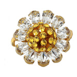 Dolce & Gabbana Gold Brass Yellow Crystal Flower Ring SMYK409-54