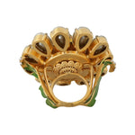 Dolce & Gabbana Gold Brass Yellow Crystal Flower Ring SMYK409-54