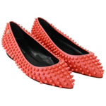 Philipp Plein Orange Leather Ballerina WHAT I DO Flats Shoes LA6121-35