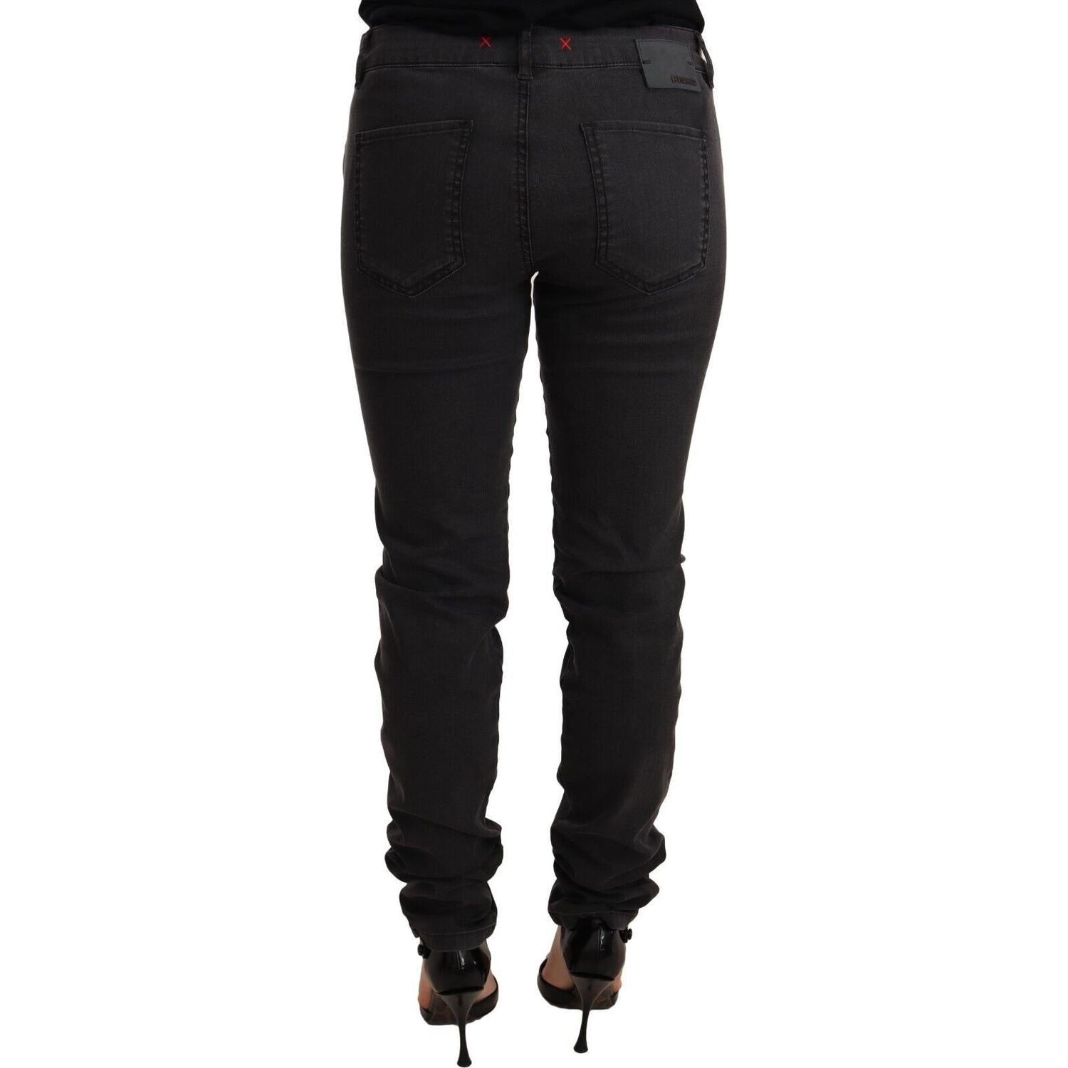 PINKO Black Cotton Stretch Skinny Mid Waist Women Denim Jeans