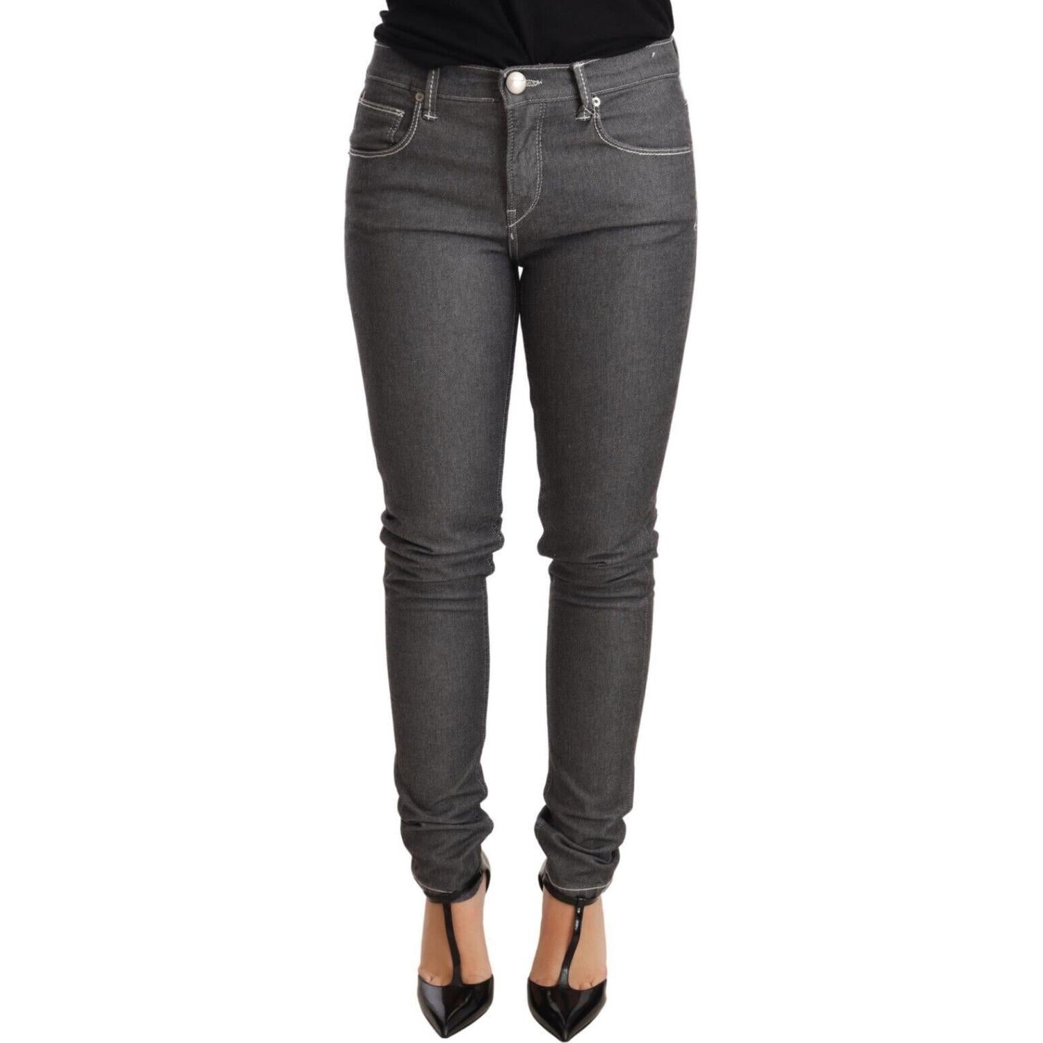 Acht Gray Low Waist Skinny Denim Trouser Jeans