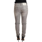 Acht Light Gray Washed Cotton Slim Fit Denim Women Trouser Jeans PAN71806-26