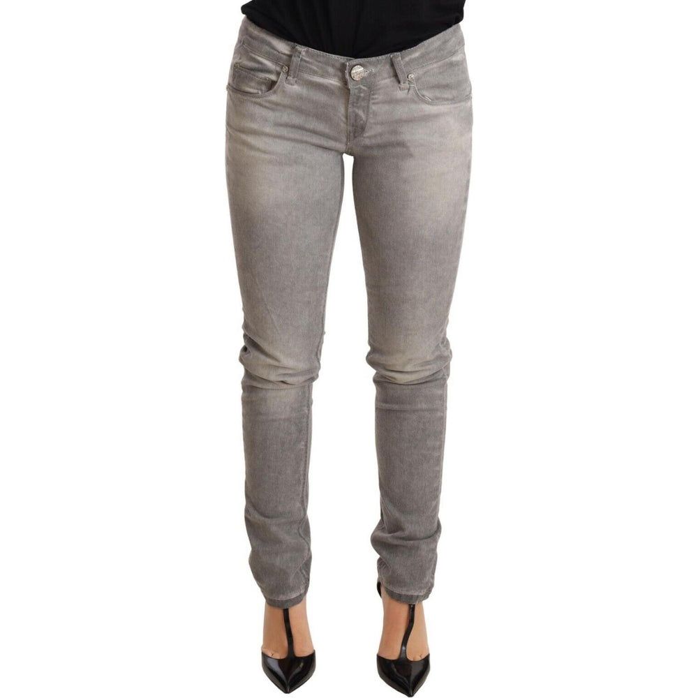 Acht Light Gray Washed Cotton Slim Fit Denim Women Trouser Jeans PAN71806-26