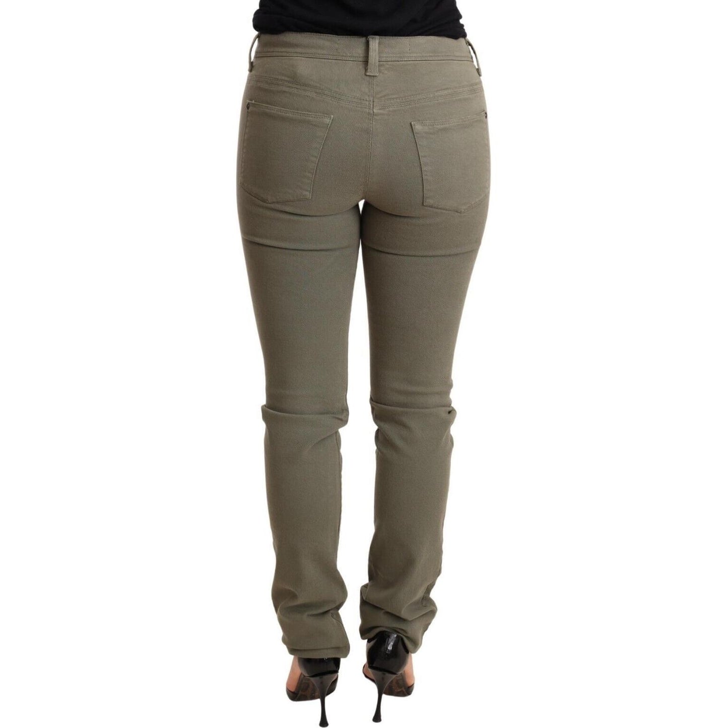 Ermanno Scervino Green Low Waist Skinny Slim Trouser Cotton Jeans PAN72061-26