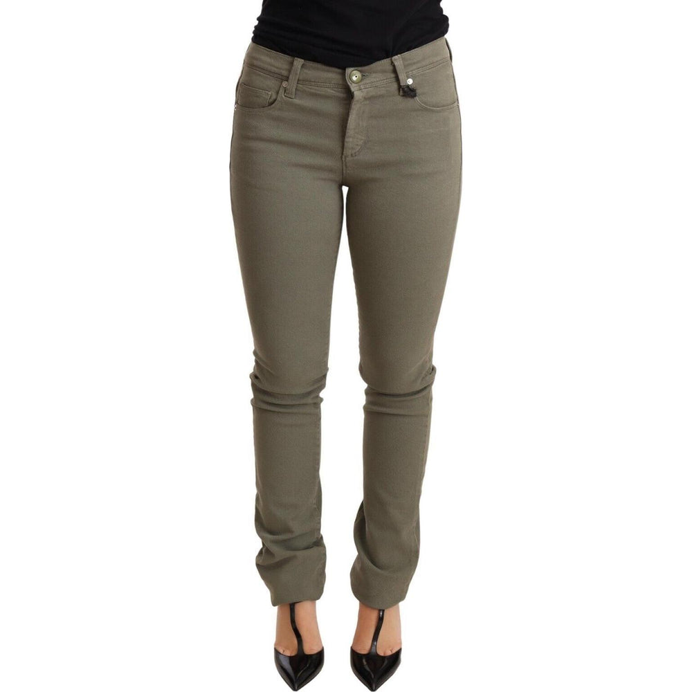 Ermanno Scervino Green Low Waist Skinny Slim Trouser Cotton Jeans PAN72061-26