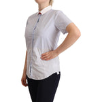 AGLINI Light Blue Cotton Short Sleeves Collared Polo Top TSH6903 - 46