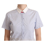 AGLINI Light Blue Cotton Short Sleeves Collared Polo Top TSH6903 - 46