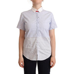 AGLINI Light Blue Cotton Short Sleeves Collared Polo Top TSH6903 - 46