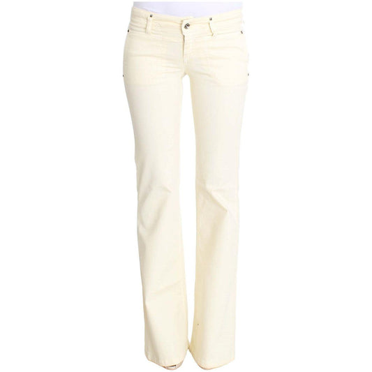 Costume National White Cotton Stretch Flare Jeans