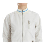 John Galliano White Mock Zip Cardigan Sweatshirt Sweater SIG12525-3