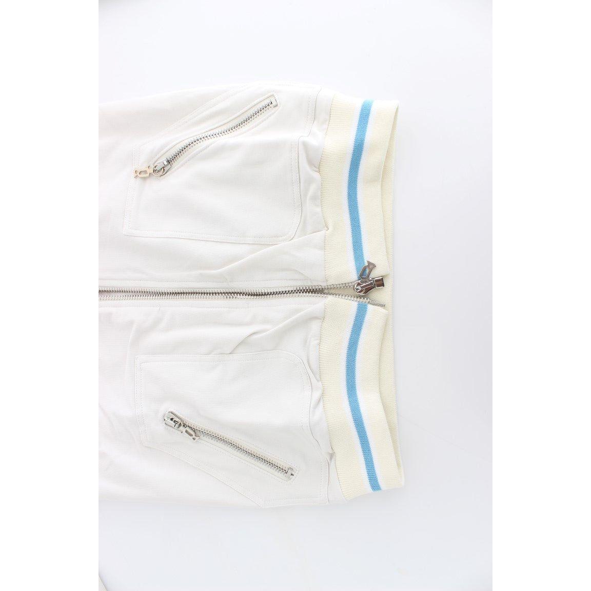 John Galliano White Mock Zip Cardigan Sweatshirt Sweater SIG12525-3