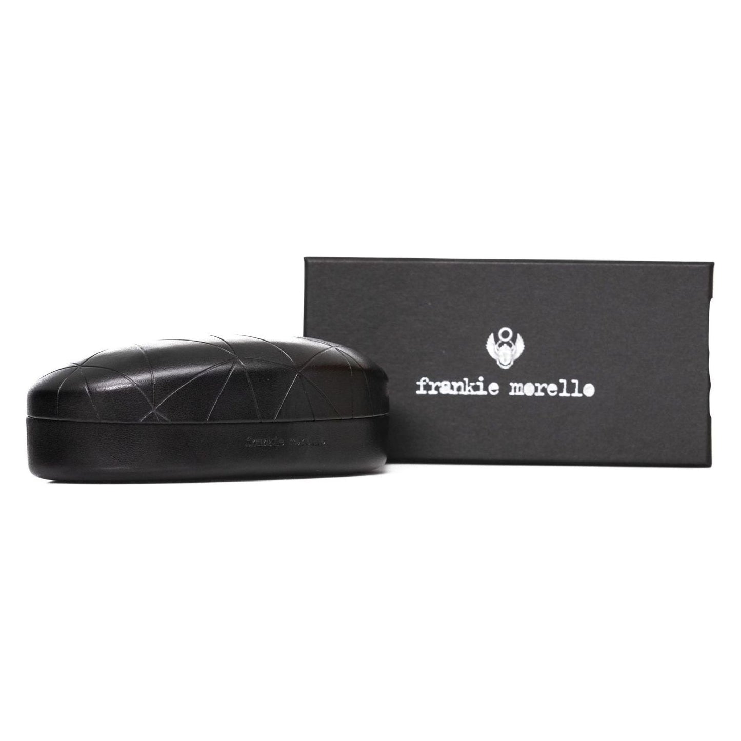 Frankie Morello Black Metallic Fiber Women Sunglass