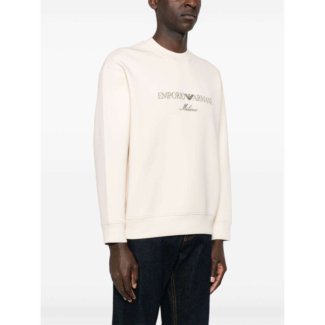 Emporio Armani Double jersey sweatshirt with ASV logo embroidery
