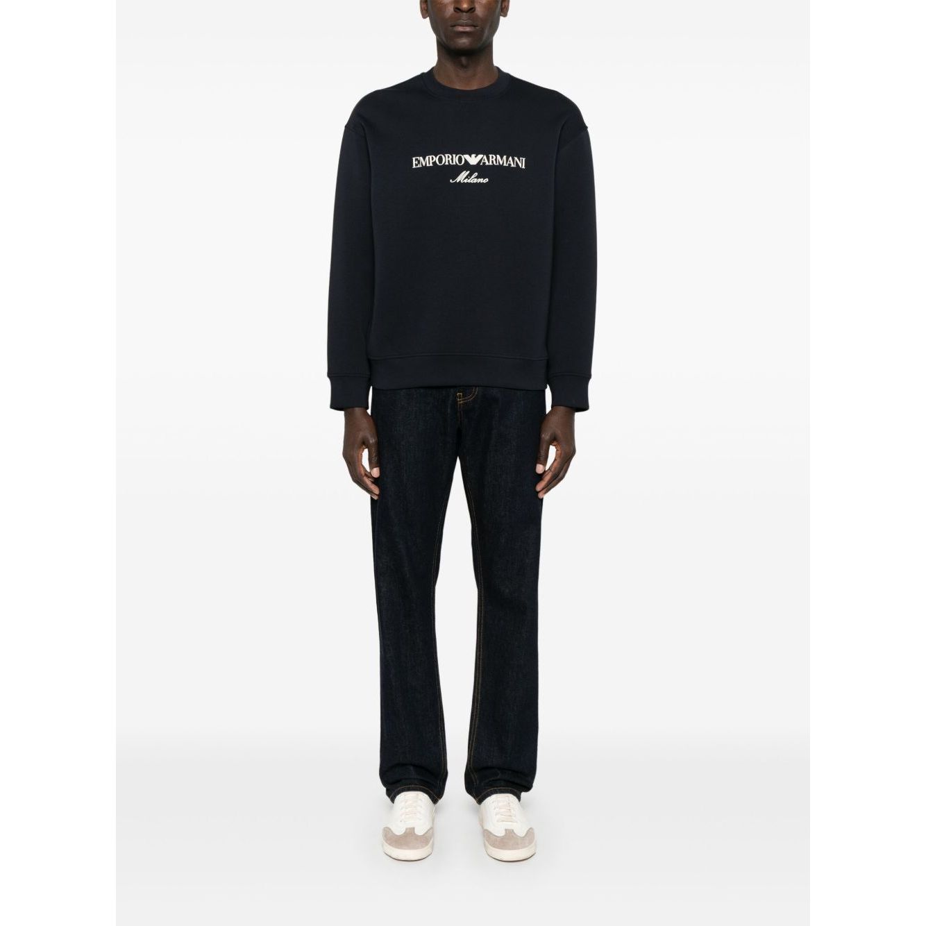 Emporio Armani ASV Double-jersey sweatshirt with logo embroidery Topwear