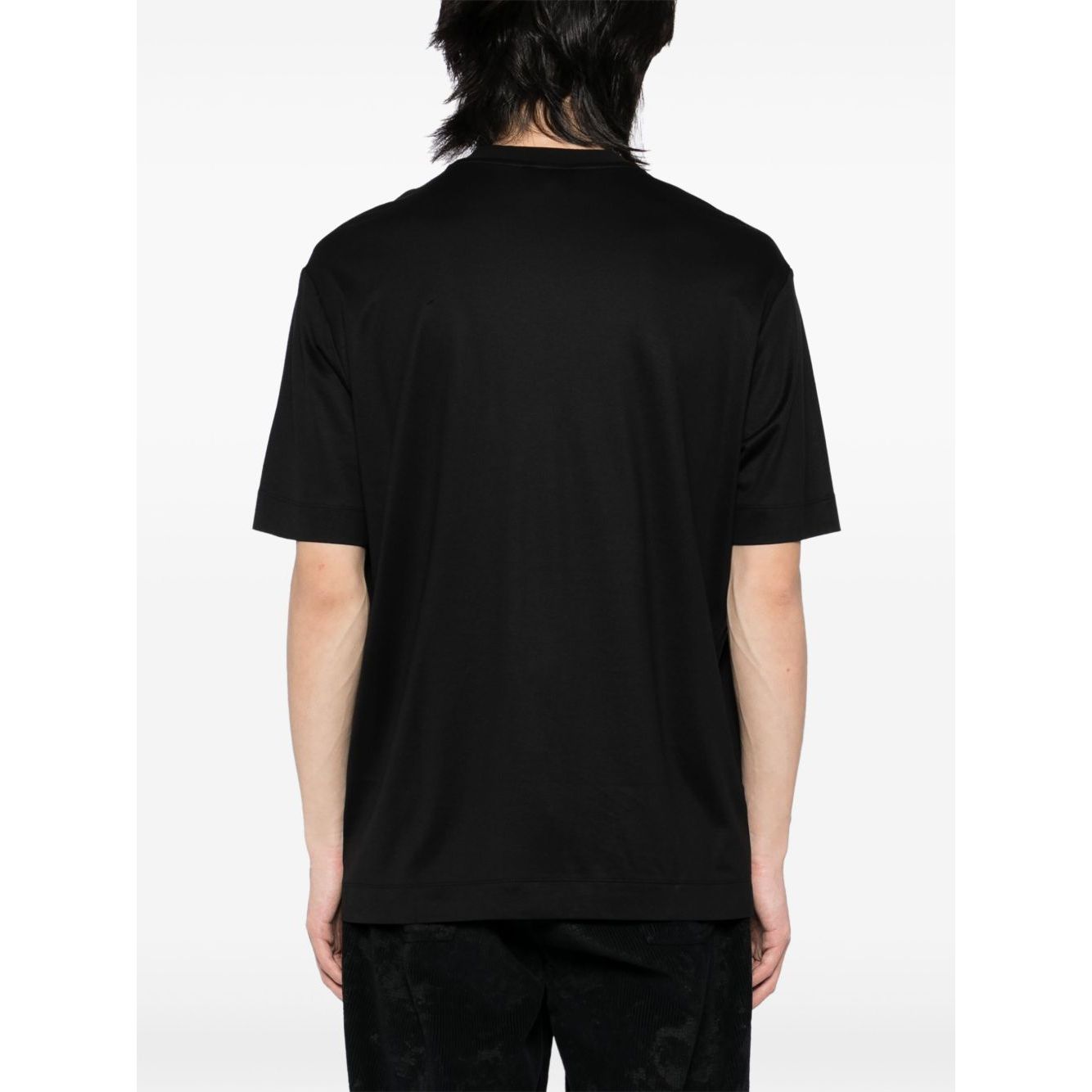 Emporio Armani T-shirt with embossed logo embroidery in lyocell blend jersey Topwear