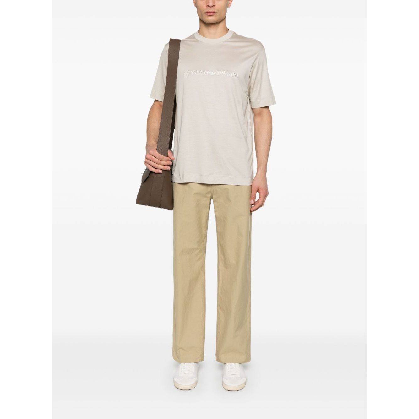 Emporio Armani ASV jersey-Lyocell blend T-shirt with embroidery Topwear