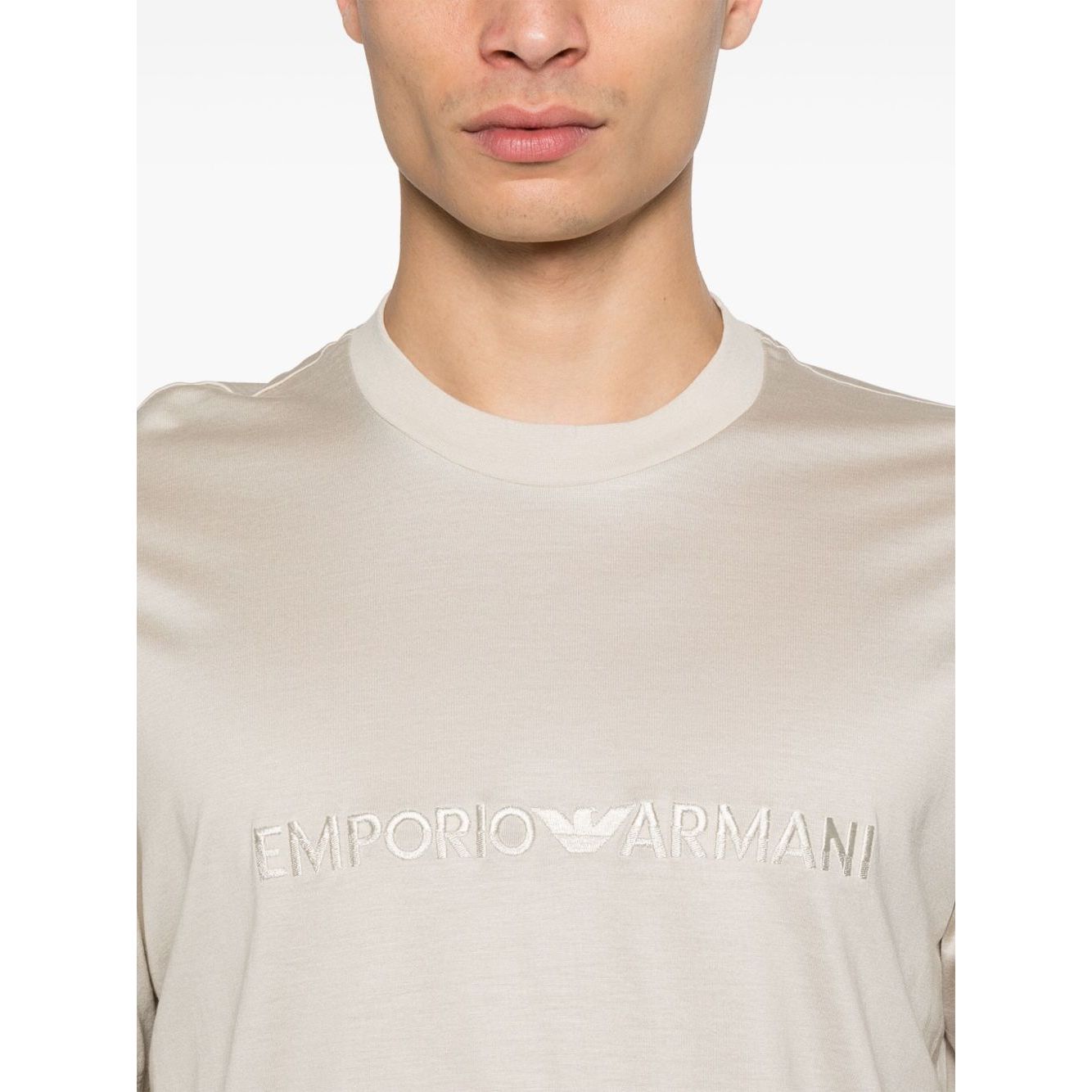 Emporio Armani ASV jersey-Lyocell blend T-shirt with embroidery Topwear