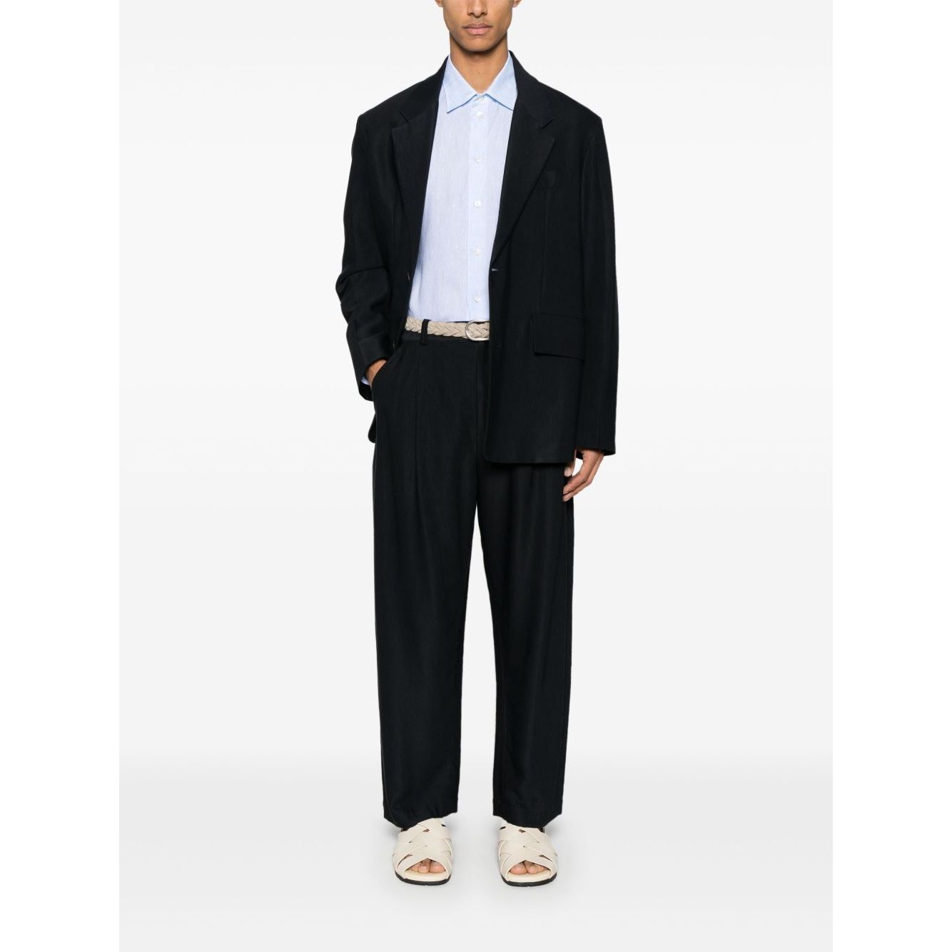 Emporio Armani logo-embroidered long-sleeve shirt Shirts