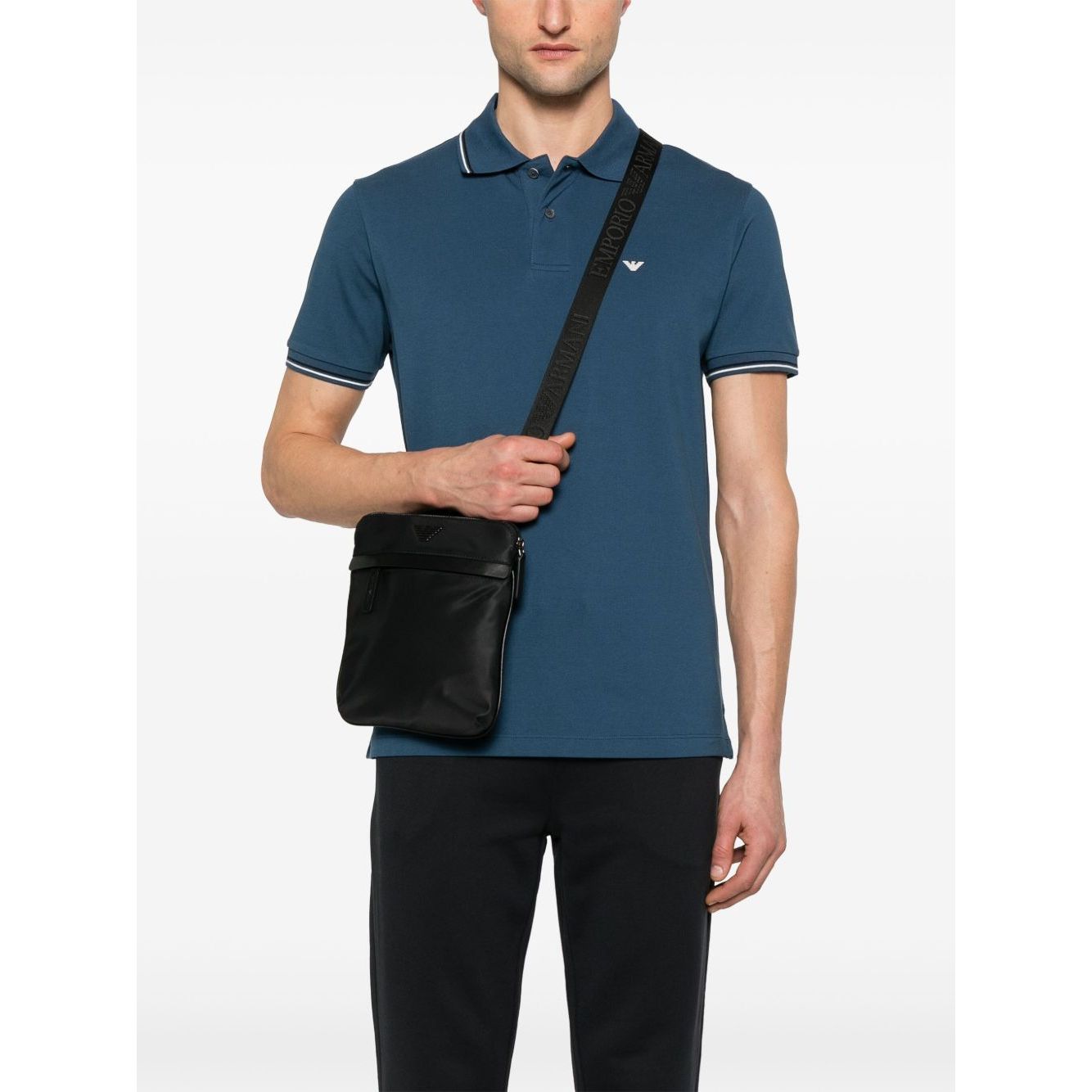 Emporio Armani ASV recycled-nylon flat shoulder bag Shoulder