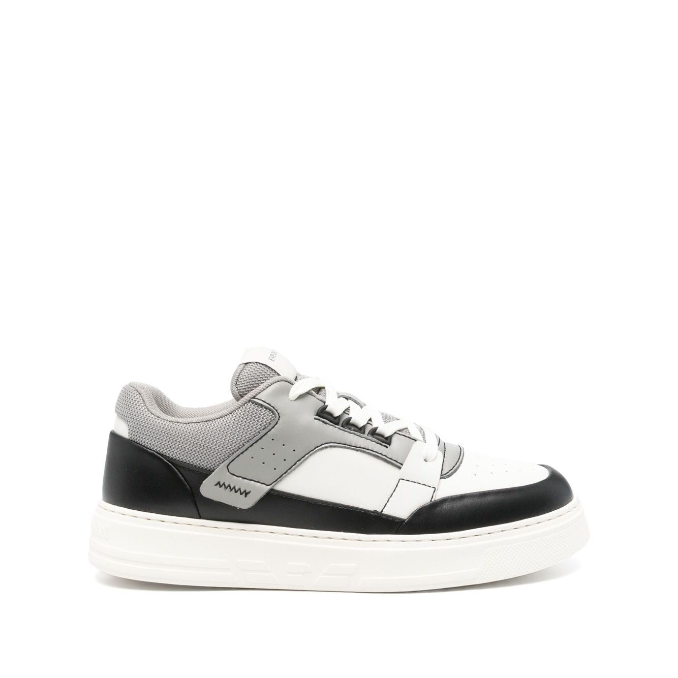 Emporio Armani Leather and mesh sneakers with contrasting details