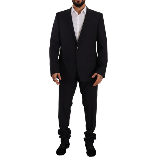 Dolce & Gabbana Blue GOLD Wool Single Breasted 2 Piece Suit