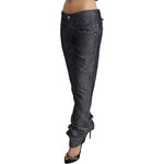 Acht Dark Gray Ramie Mid Wide Waist Straight Denim Jeans PAN71813 - 26