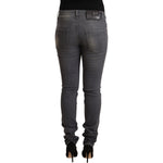 Acht Dark Gray Washed Cotton Denim Skinny Jeans PAN71839 - 34