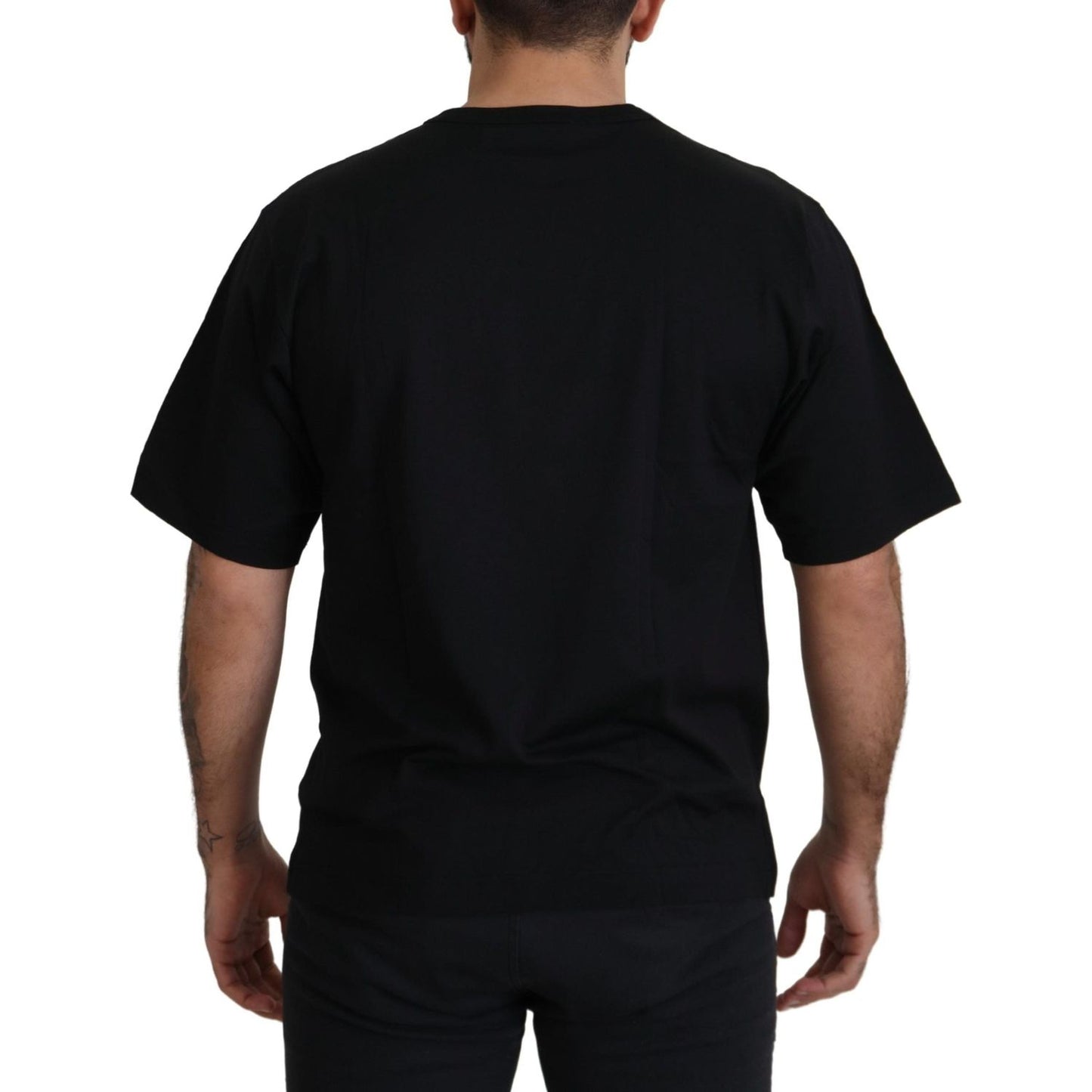 Dolce & Gabbana Black Gold STAR Crown DG Cotton Crewneck T-shirt