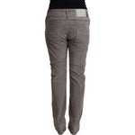 Acht Gray Cotton Straight Fit High Waist Pants PAN71844 - 34