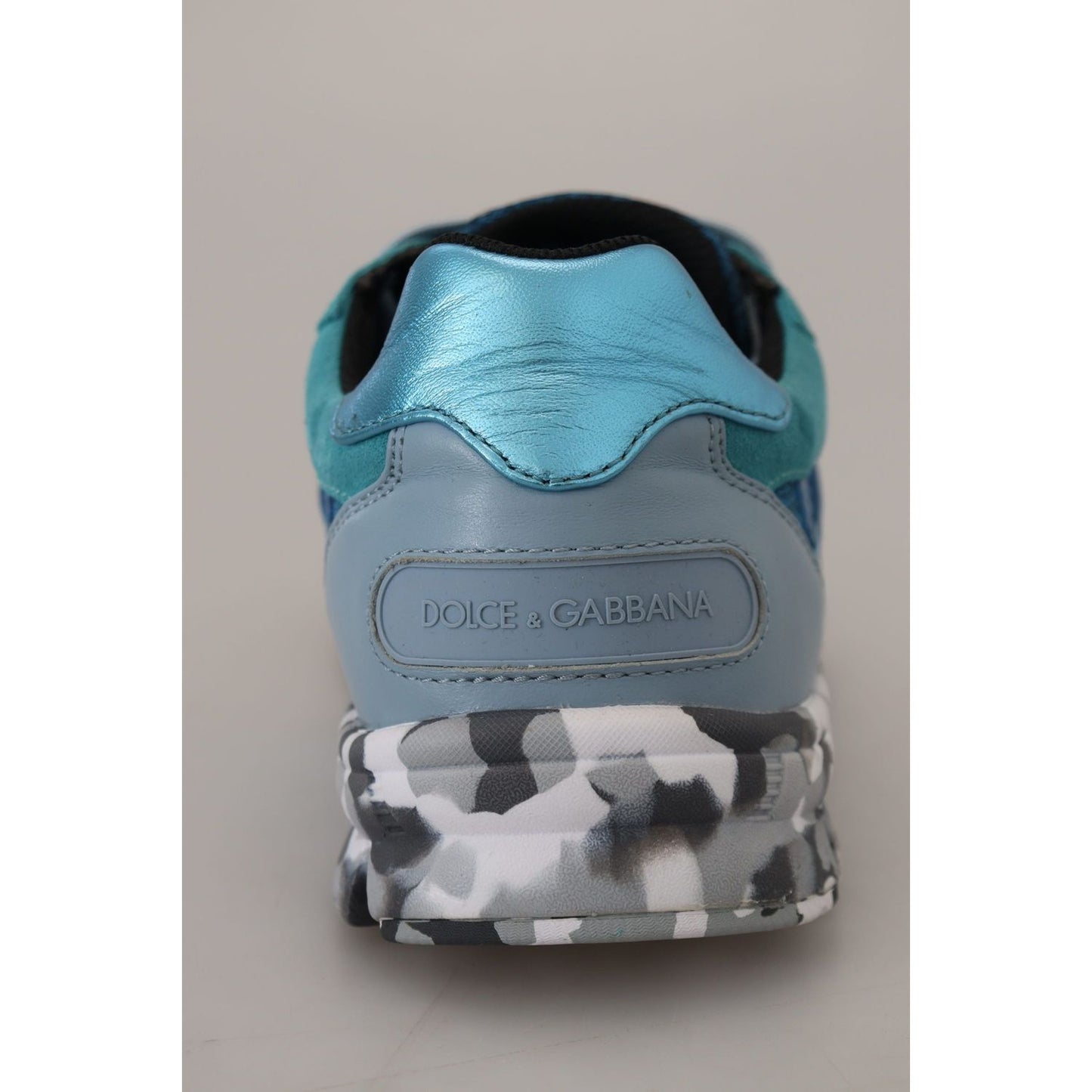 Dolce & Gabbana Blue Gray Leather Sport Low Top Sneakers MV4823- 40