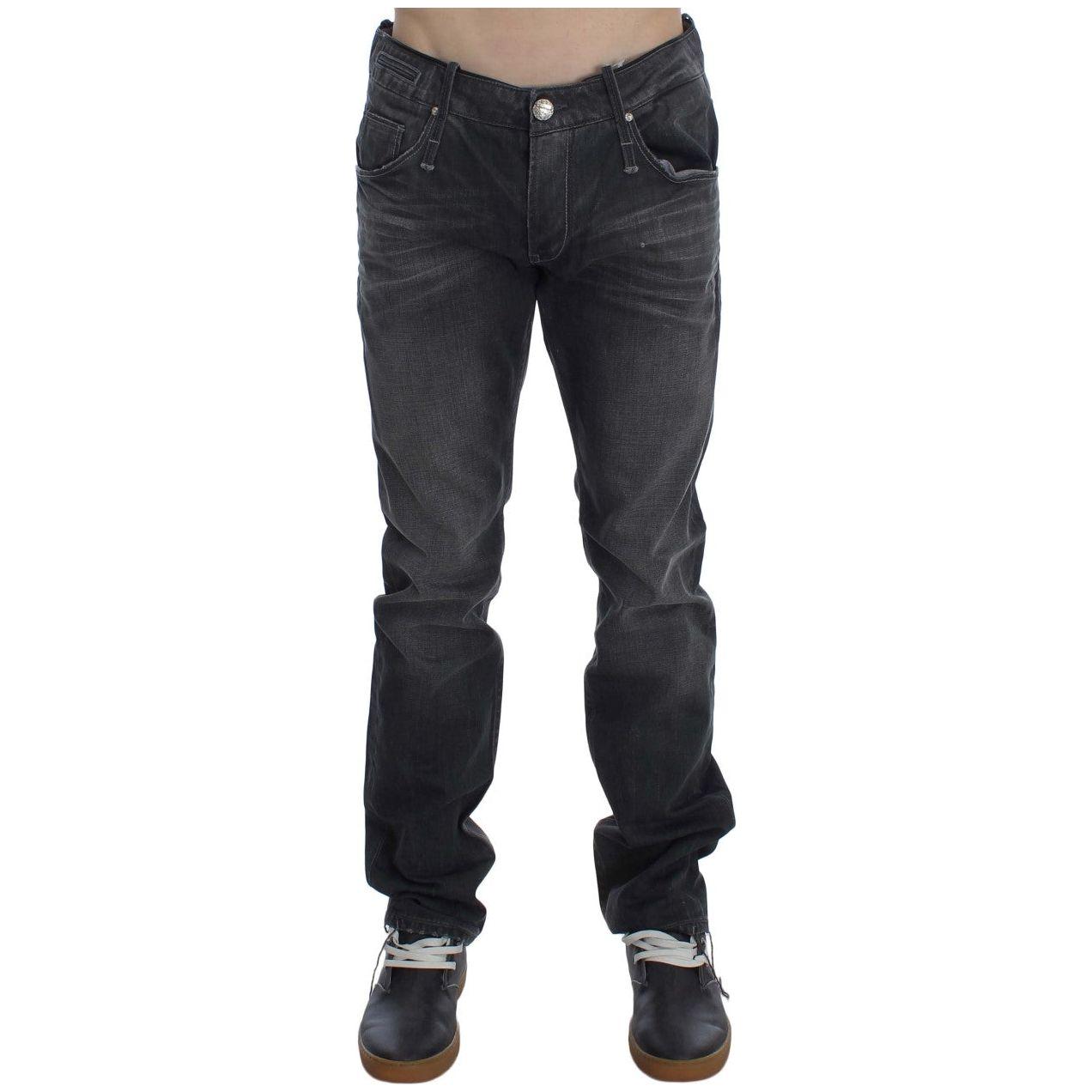 Acht Gray Cotton Regular Low Fit Jeans SIG30455-1