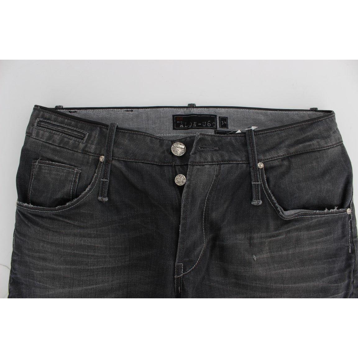 Acht Gray Cotton Regular Low Fit Jeans SIG30455-1