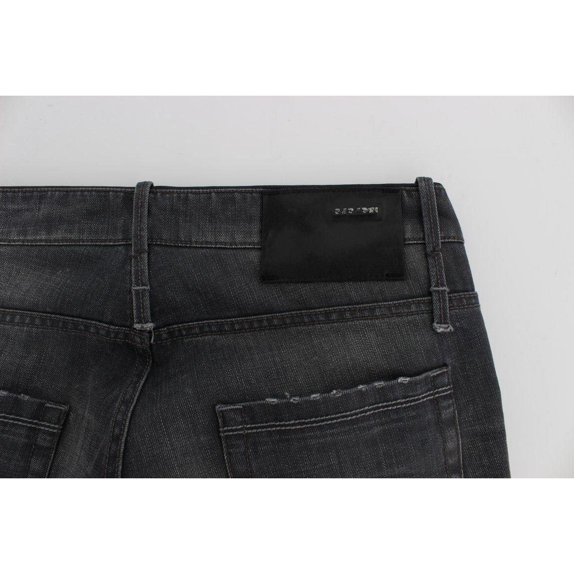 Acht Gray Cotton Regular Low Fit Jeans SIG30455-1