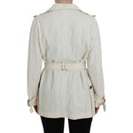 PLEIN SUD White Trench Coat Jacket SIG30998-1