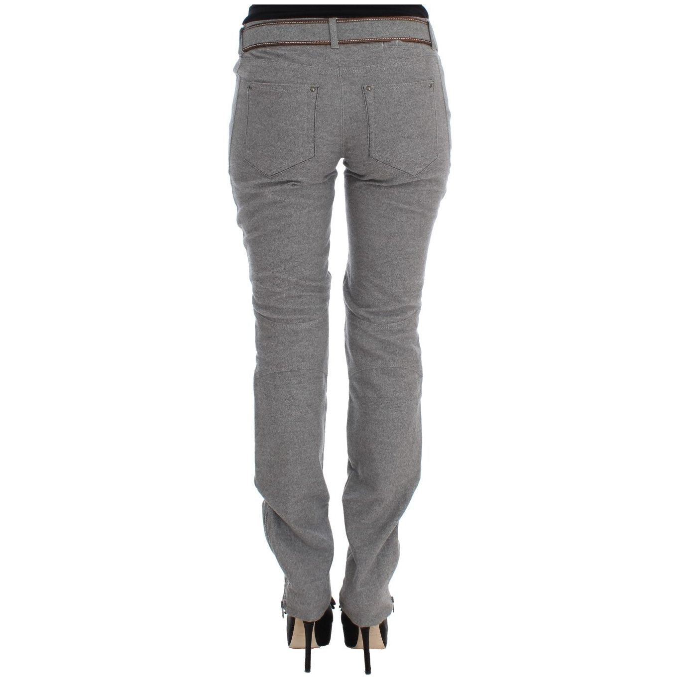 Ermanno Scervino Gray Cotton Slim Fit Casual Bootcut Pants