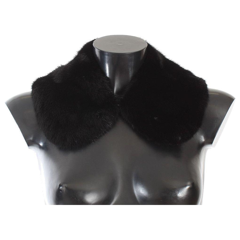 Dolce & Gabbana Black Mink Fur Shoulder Collar Scarf