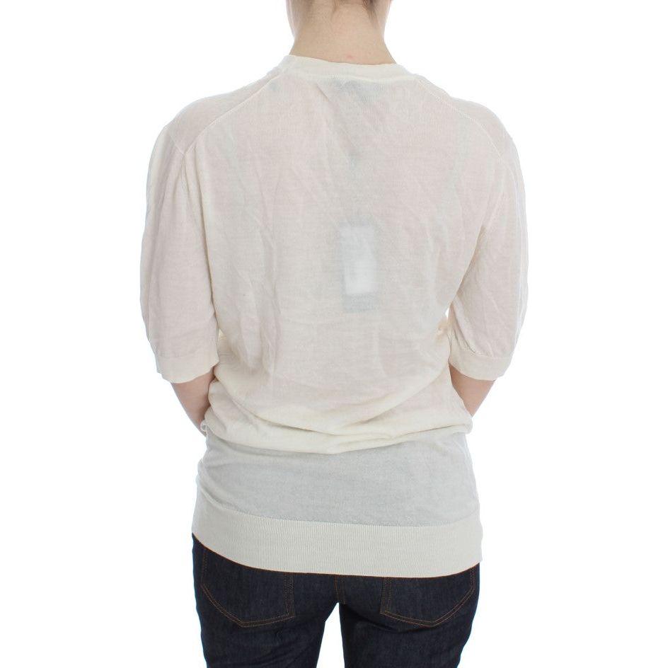 Dolce & Gabbana White 100% Cashmere Sweater
