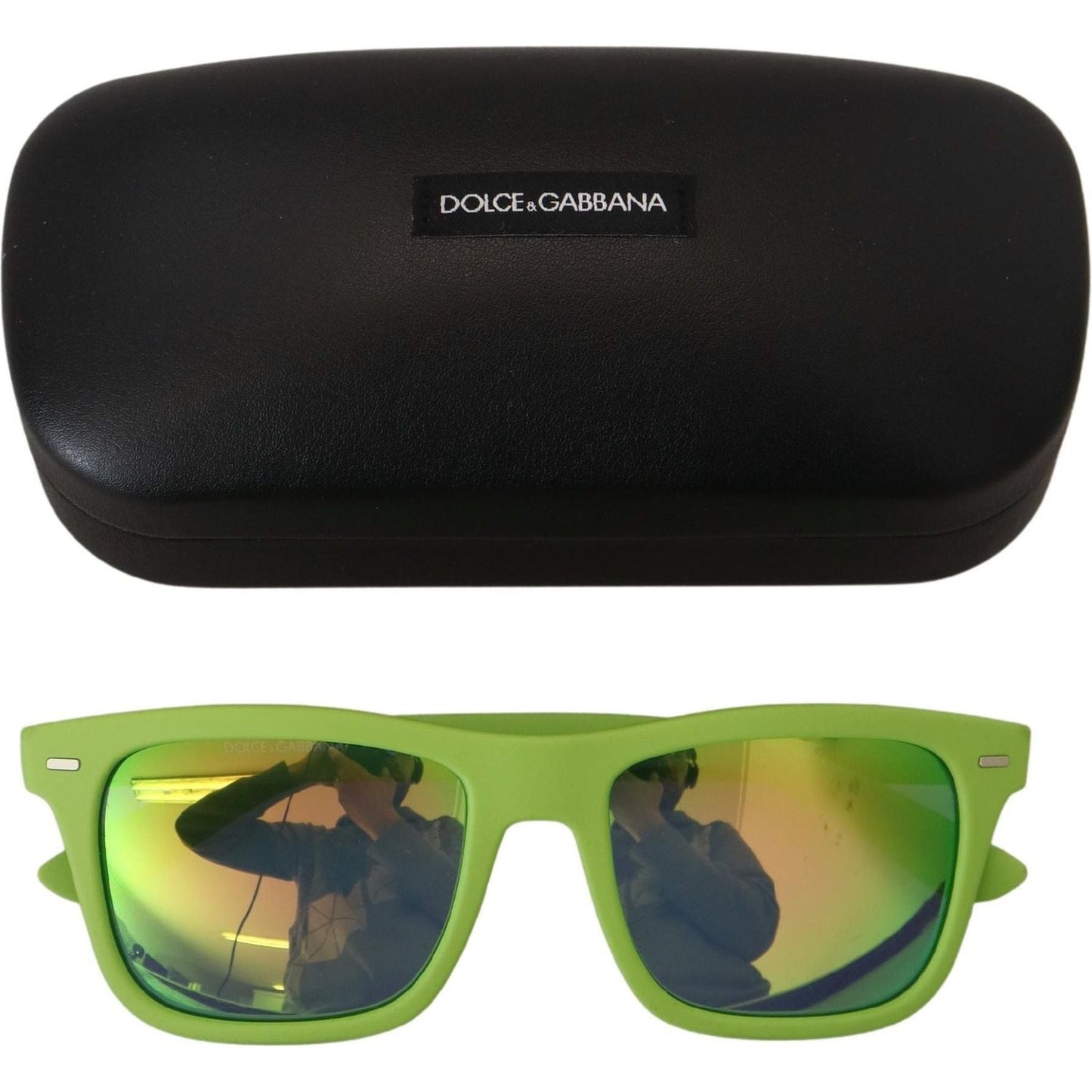 Dolce & Gabbana Green Rubber Full Rim Frame Shades DG6095 Acid Sunglasses GLA1159