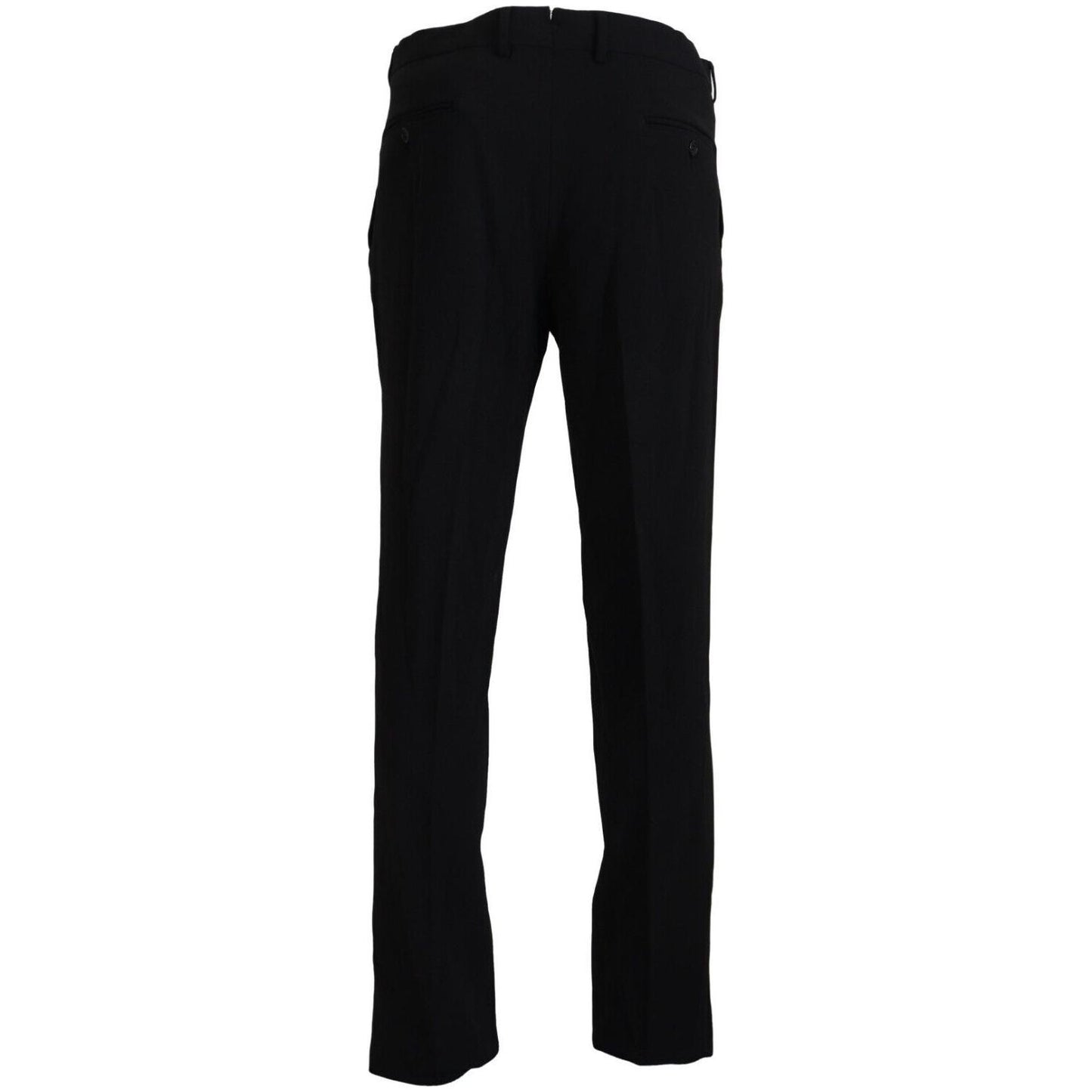 BENCIVENGA Black Straight Fit Men Formal Trousers Pants