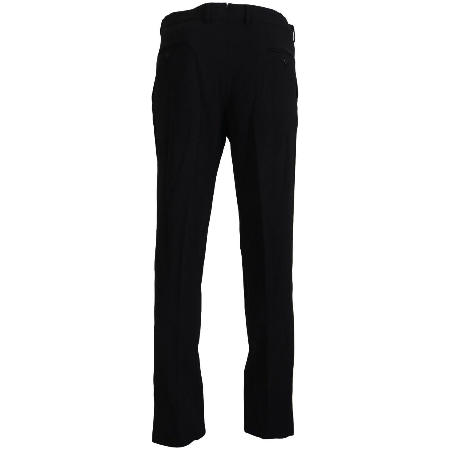 BENCIVENGA Black Straight Fit Men Formal Trousers Pants