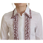 Dolce & Gabbana White Lace Long Sleeves Ruffle Collar Top TSH82991 - 38