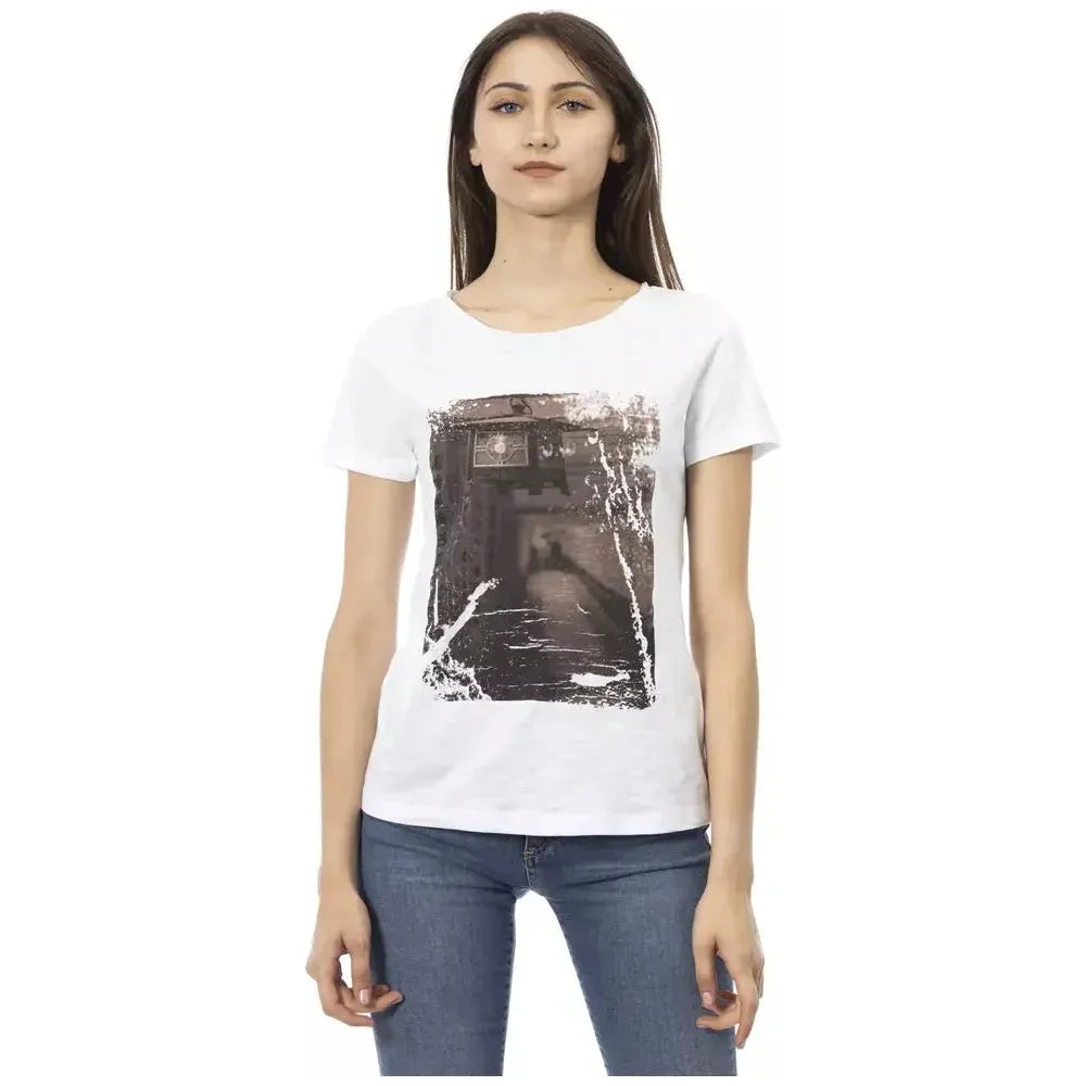 Trussardi Action White Cotton Women T-Shirt TR-23022-XS
