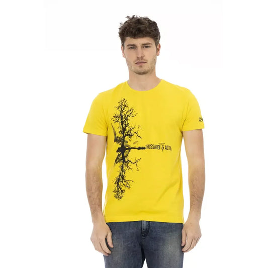 Trussardi Action Yellow Cotton Men T-Shirt